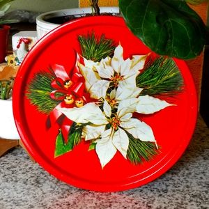 Christmas decor / metal Tray .